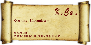 Koris Csombor névjegykártya
